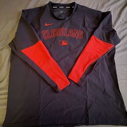 Men's Cleveland Guardians Nike Navy/Red Authentic Collection Player Dri-FIT Lightweight Pullover XXL