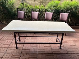 Wrought Iron Patio Table with 4 Chairs