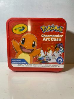 Crayola Pokemon CHARMANDER Art Case: Crayons/Markers/Pages/Stands/Stickers +