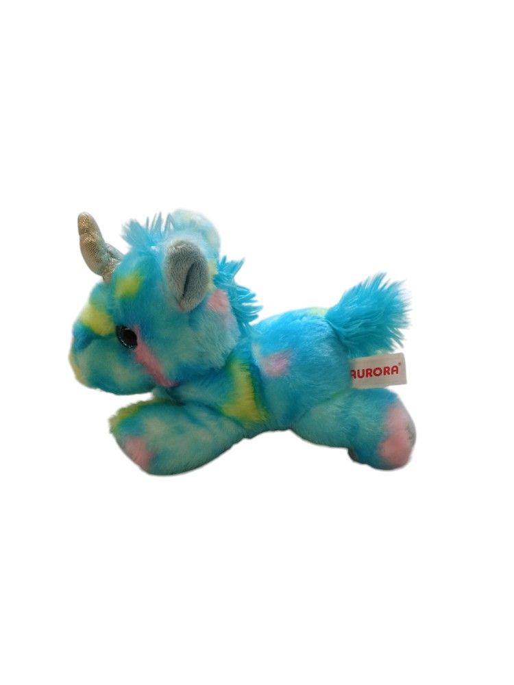 AuroraBlue Unicorn Plush Colorful Soft plushie Stuffed Animal Fairycore 6in