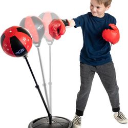 NSG Punching Bag for Kids & Boxing Gloves Set - Adjustable Freestanding Speed Bag
