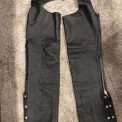 Chaps - Motorcycle - Genuine Leather - Unisex Small - Adjustable