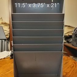 Vintage Metal 6 Slot File Organizer / Literature Rack $35
