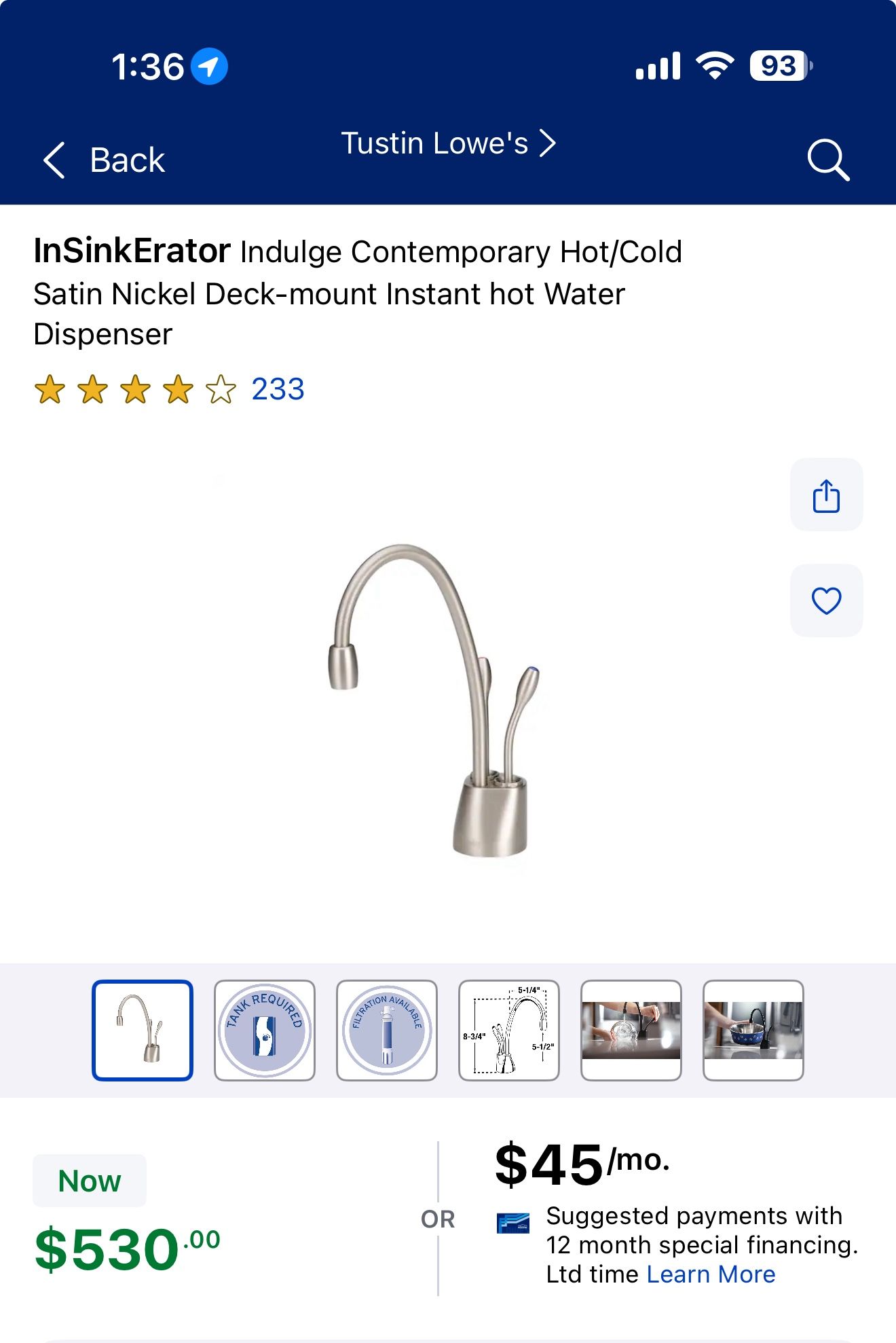 Low Price, High Value Insinkerator F-GN1100C Chrome Indulge Contemporary Hot Wat