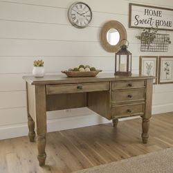 Seadrift / Pottery Barn inspired Rustic Wood Desk -  delivery available   H: 30.5in L: 49in W: 24.5in