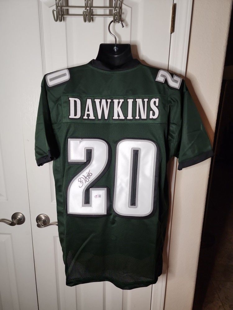 Brian Dawkins Philadelphia Eagles Autographed Framed Green Football Jersey