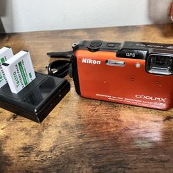 Nikon AW110 Underwater Camera + Charger & 2 Batteries