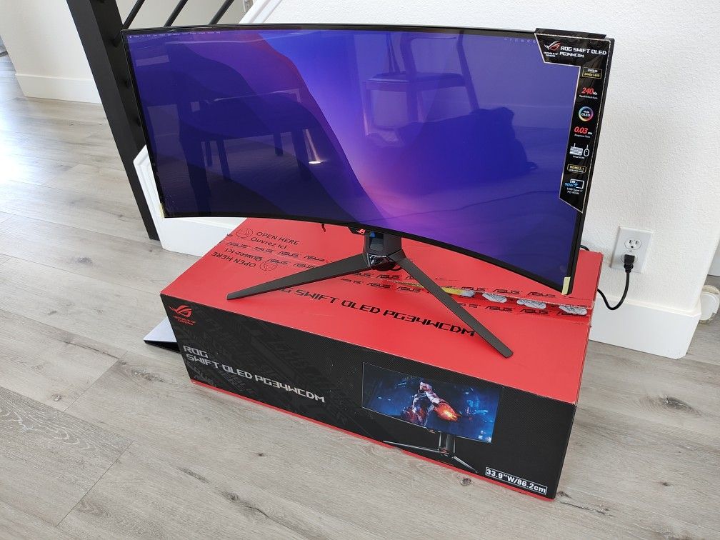 ASUS ROG Swift 34” OLED Ultrawide 800R Curved Gaming Monitor (PG34WCDM)
