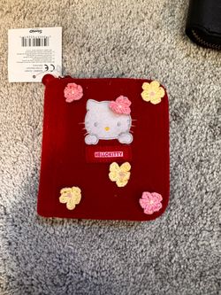 Hello Kitty Sanrio Red Velvet Zip Pouch