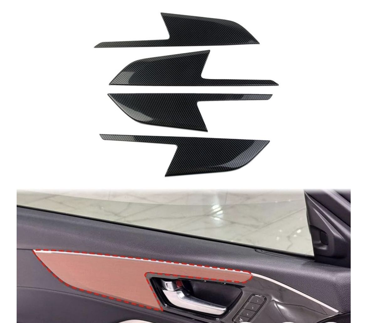 Carbon Fiber Interior Door Panel Trim Cover Accesssories for 2022-2026 Acura MDX