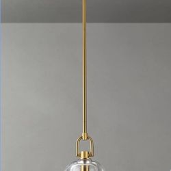Brass Pendant Light Fixtures, Gold Pendant Light, Indoor Pendant Light for Kitchen Island Dining Room Living Room Bedroom Bathroom, E12 Bulb Included
