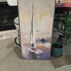 Sailboat Canvas Art  Wall Hanging 