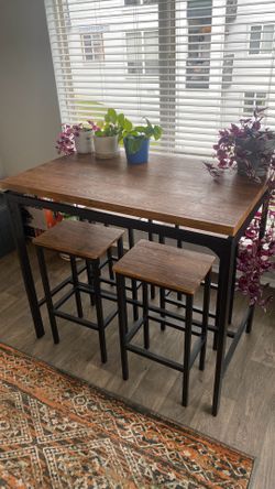 High table with stools