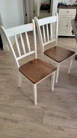 New White Wood Dining Chairs Set of 6