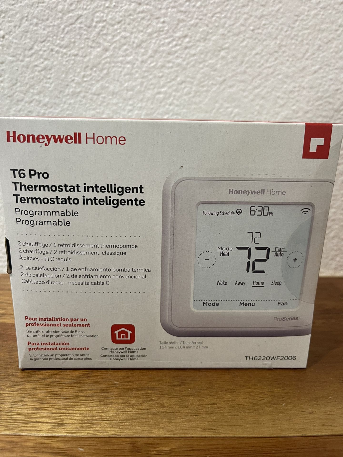 HONEYWELL TH6220WF2006 - T6 Pro Wi-Fi Programmable Thermostat .