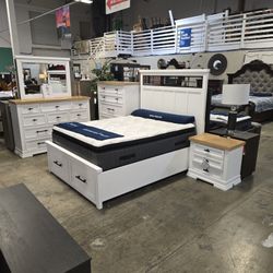 Amazing White And Wood Bedroom Set
