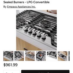 Empava 36-in Built-in Gas Cooktop with 5 Sealed Burners