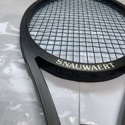 Rare Carbon Fiber Snauwaert Black Racket Graphite Composite Blue Strings L-2 / 27”long 8 3/4” Wide