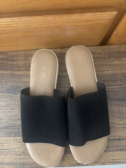 Black Comfort Slide Sandals – Women’s Size 9 Wide – $10 OBO