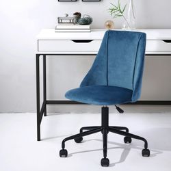 Homy Casa CIAN BLUE Ⅰ "20.47'' W x 20.08'' D x 33.27'' H" Modern Velvet Office Chair Open Box