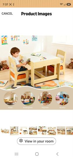 Kids Wooden Table and Chair Set