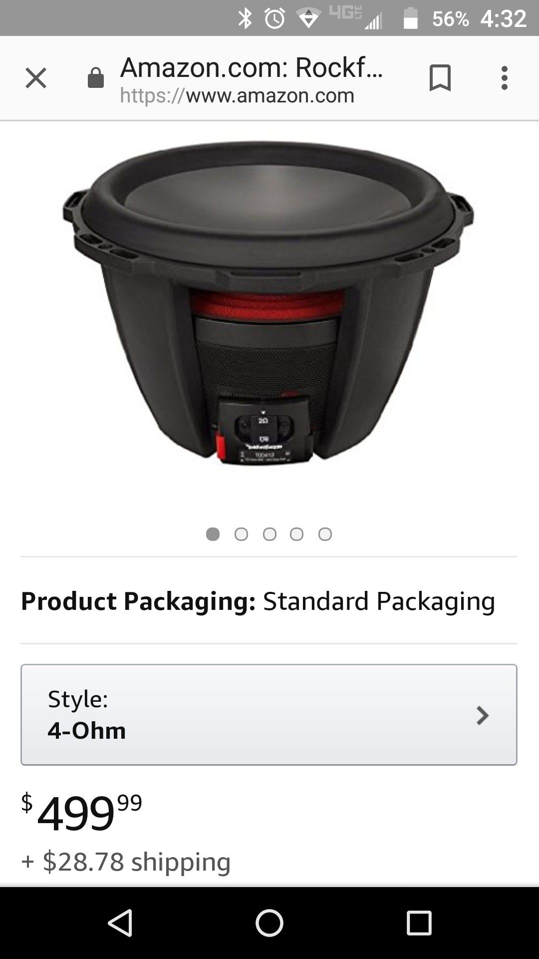 Rockford Fosgate T0D412 Power T0 DVC 4 Ohm 12-Inch 700 Watts RMS 1400 Watts Peak Subwoofer