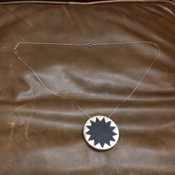 24 inch black sun necklace