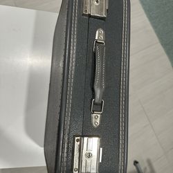 Vintage luggage bluish grey 5.75 x 18.25 x 14.25