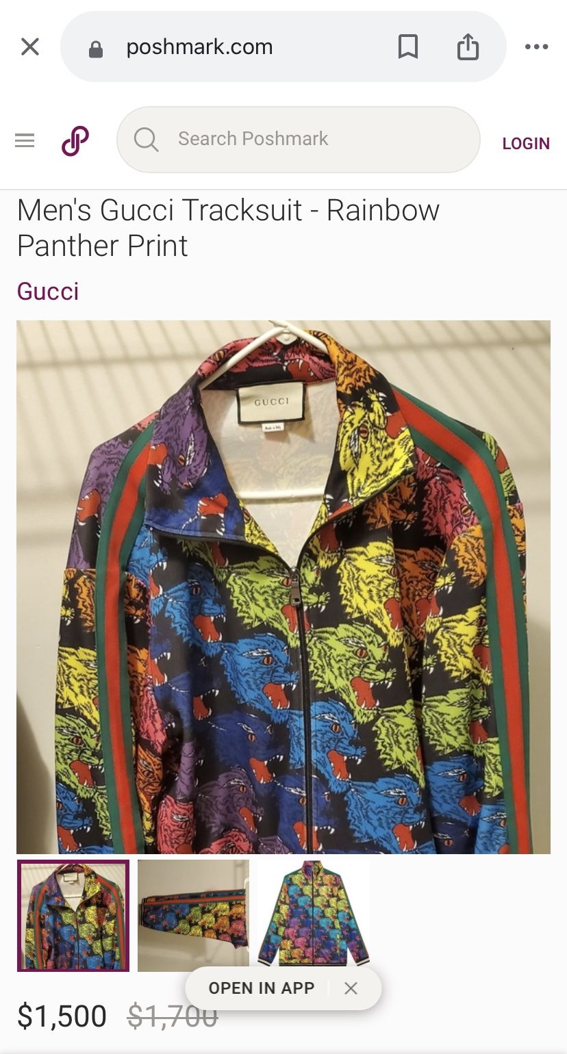 Men's Gucci Tracksuit - Rainbow Panther Print Best Offer Brand New 