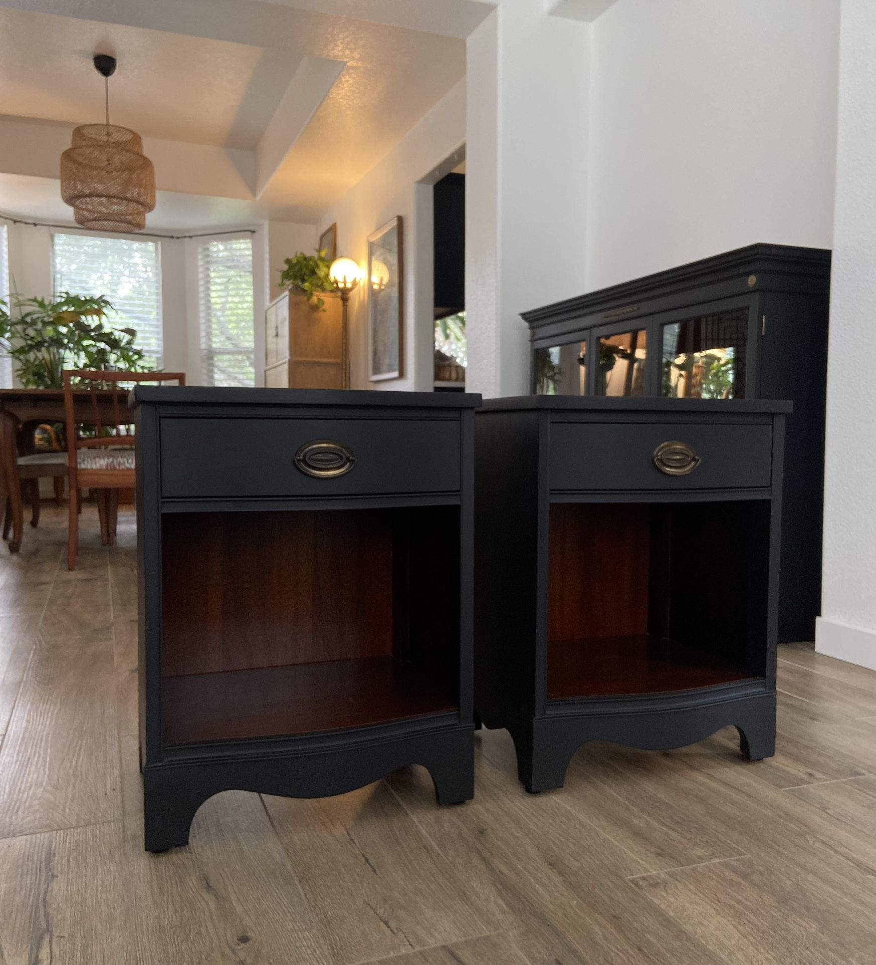 Vintage Mahogany Nightstands By Bassett 