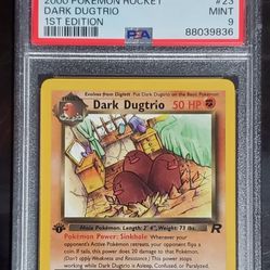 2000 Pokemon Team Rocket Dark Dugtrio 1st Edition Card #23  PSA 9 Mint
