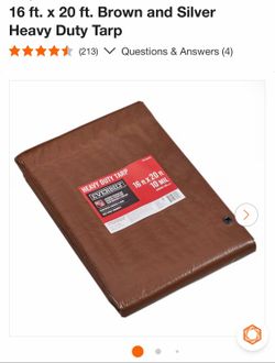16 ft. x 20 ft. Brown and Silver Heavy Duty Tarp
