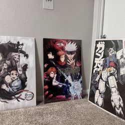 Anime Posters w/ Protective Plastic Sleeve and Cardboard Backing 