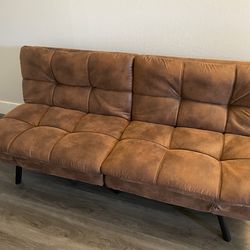 faux leather futon couch