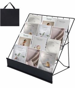 Book Display Rack with Storage Bag for Library Classroom Book Signing Rack Magazine Display for Library Classroom Picture Literature Brochure 16.14" x