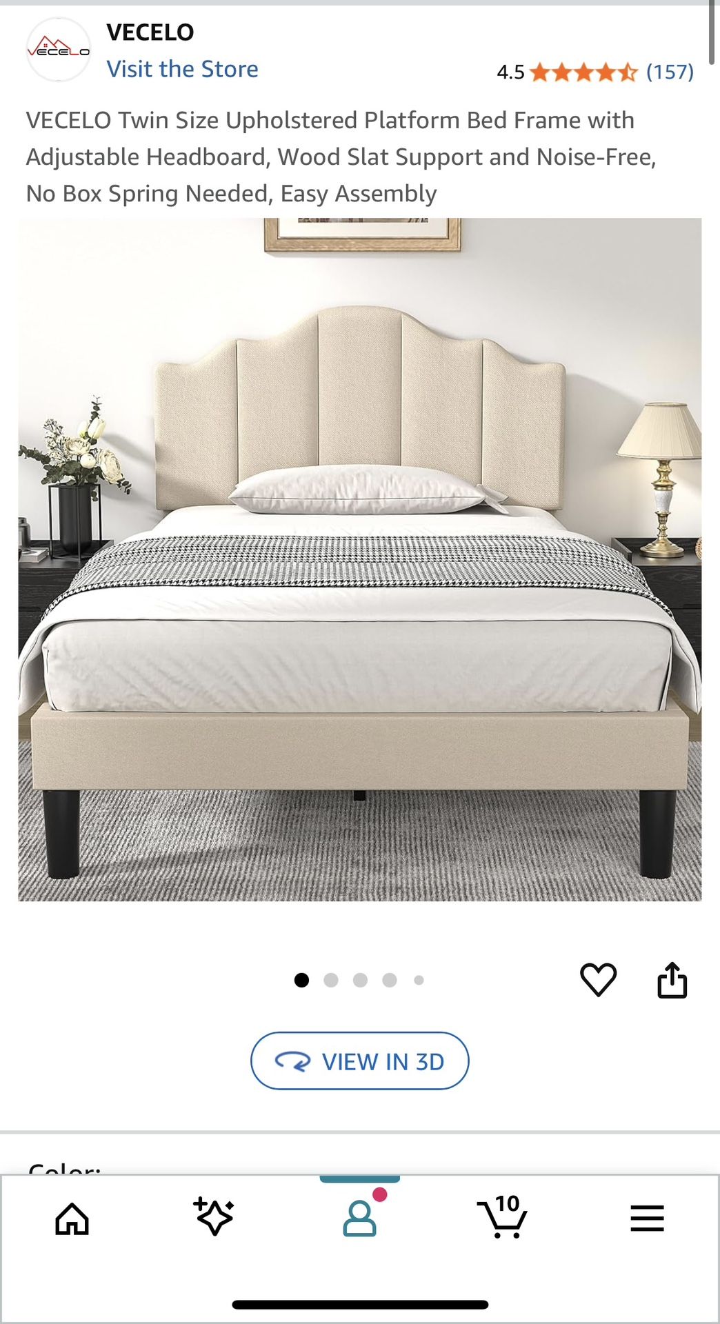Brand New Twin Bed Beige
