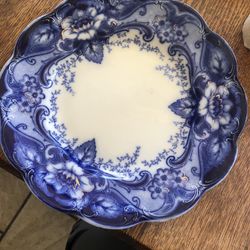 Vintage 1899 Johnson Bros. Flow Blue Plate