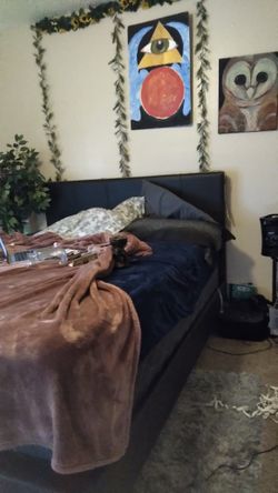Queen Size Bed Frame / Headboard, Mattress, Boxspring