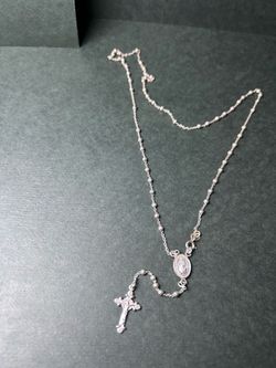 925 Sterling Silver Rosary Necklace