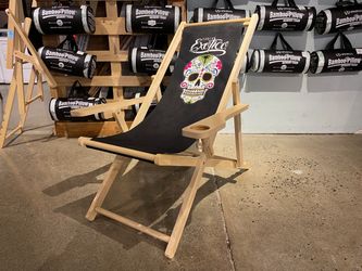 Tequila Exotico Promotional Wood Sling Chair With Sugar Skill Design