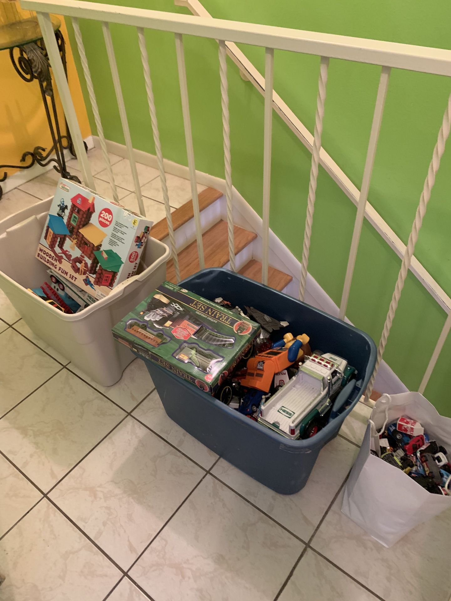 Huge lot 4 bins of toys swipe for more pics