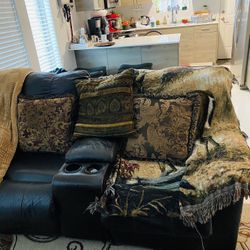 Two Person Reclining Medium Sized Sofa With Details 