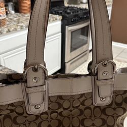 Tan And Brown Coach Purse