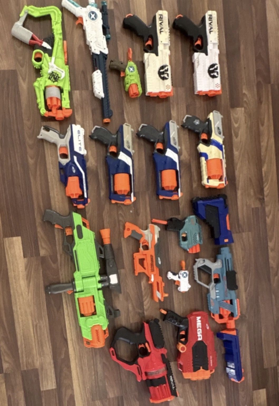 NERF Dart Guns & Blasters Lot - Rival, Elite, Mega Series. 16 NERF/ X-SHOT TOTAL