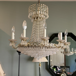 Chandelier crystals lights up so beautifully