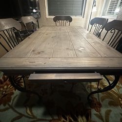 Wooden Dining Table With 5 Chairs 