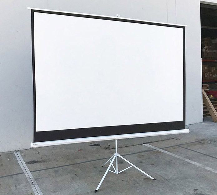 (Brand New) $60 Portable 100 Inch Tripod Stand Projector Screen Home Theater 16:9 Ratio, 87x49” View Area 