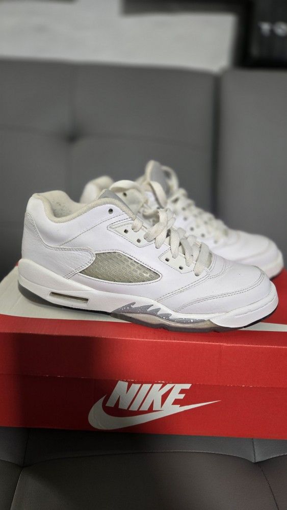 NIKE AIR JORDAN 5 RETRO LOW GG 'Wolf Grey' Size 6Y