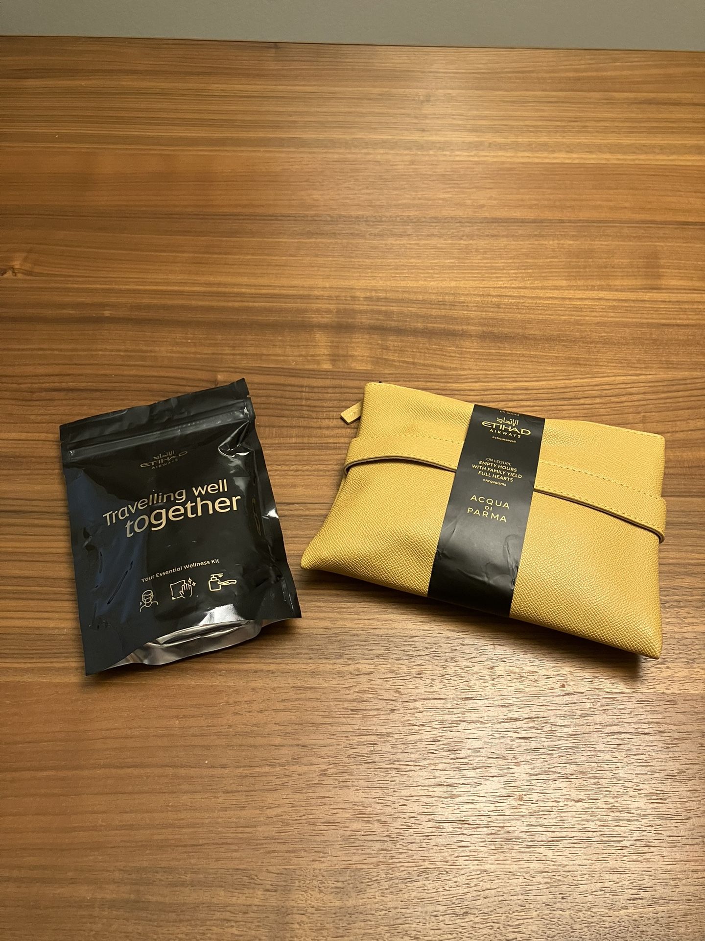 Etihad Airways Business Class Acqua Di Parma Amenity & Wellness Kit, Yellow, New