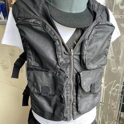 Men’s Black Coated Hoodie Vest 
